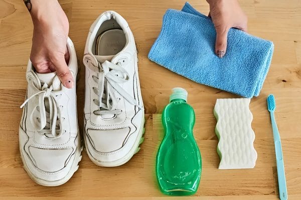 Cách làm sạch giày trắng bằng thuốc tẩy