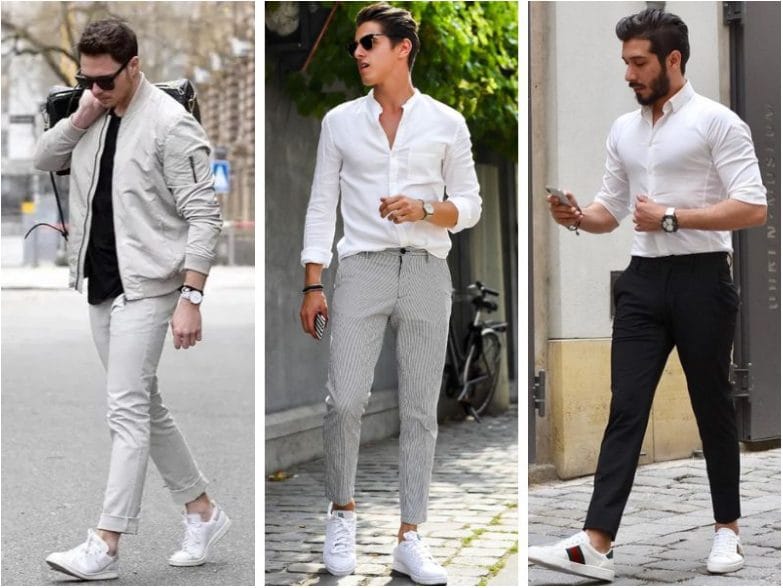 Kết Hợp Sneaker Với Quần Kaki